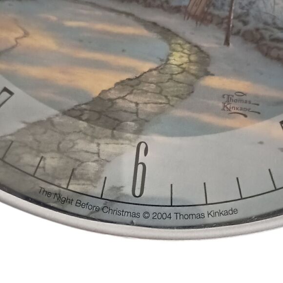 Thomas Kinkade Wall Clock 2004 The Night Before Christmas Musical Winter VIDEO. - Picture 8 of 14